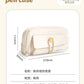 Button Pencil Bag with Good Looks for Girls, Large Capacity, Simple Ins Student Creative Canvas Stationery Bag, Pencil Stationery Box