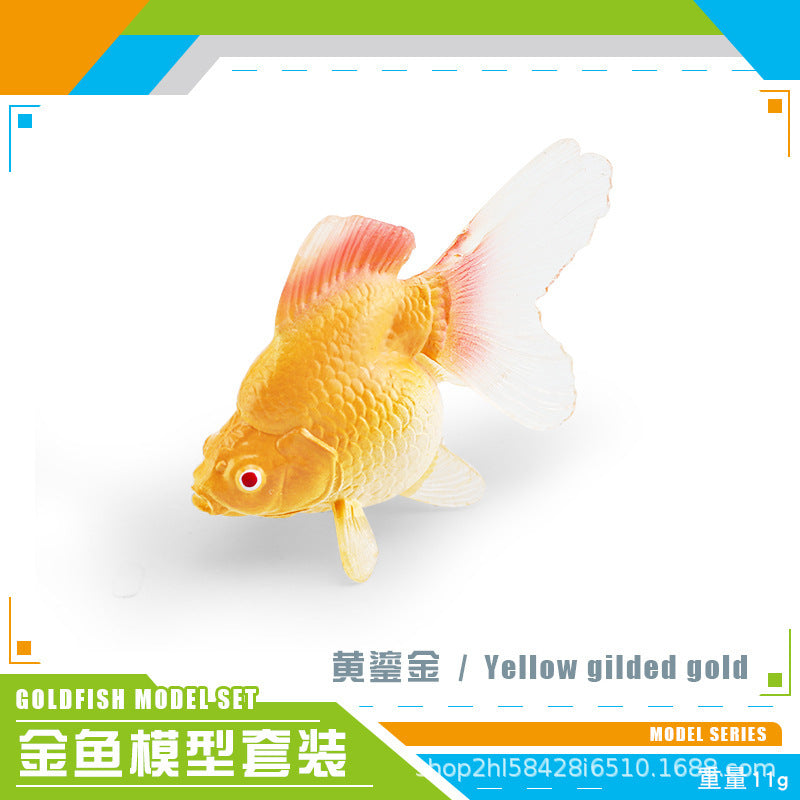 Cross-border export simulation ornamental fish with base model mini goldfish Koi set Marine static ornaments toy
