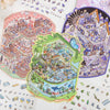 Paper Trace Miniature Landscaping Stickers Zoo Small Class Day and Night Fairy Tale Cute Style Student 3D Decoration Material Stickers