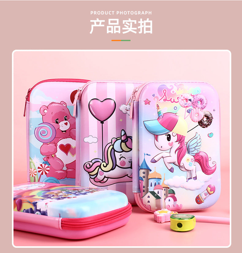 3D New Cute Eva Stationery Box Children's Multifunctional Large Capacity Pencil Bag Student Portable Square Pencil Box