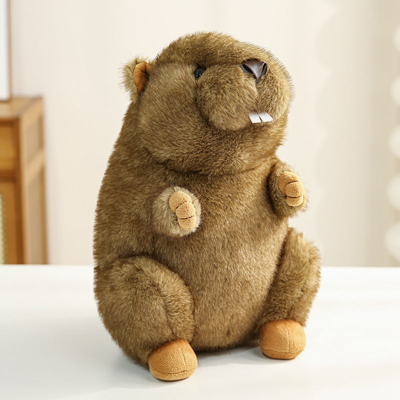 Simulated Groundhog Plush Toy Screaming Mouse Pillow Doll Cute Doll Girls Birthday Ornament Gift
