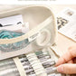 Button Pencil Bag with Good Looks for Girls, Large Capacity, Simple Ins Student Creative Canvas Stationery Bag, Pencil Stationery Box