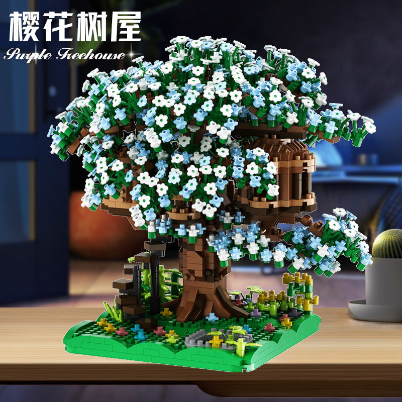 Cross-border TEMU Compatible Lego Sakura Tree House Rainbow Tree Blocks Children's Educational Assembled Toys for Girls Gift