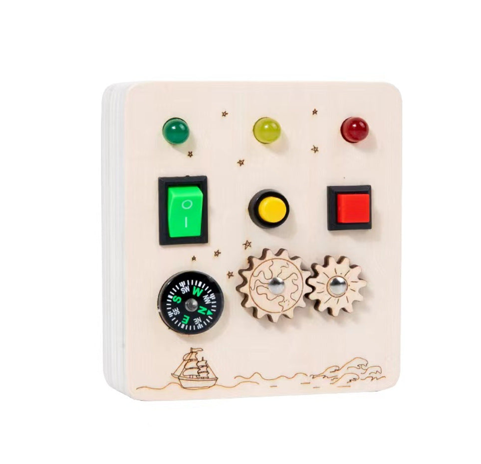 Children's Montessori Early Education Simulation Driving Steering Wheel Digital Switch Light Sound Busy Board Science and Education Aids Educational Toys