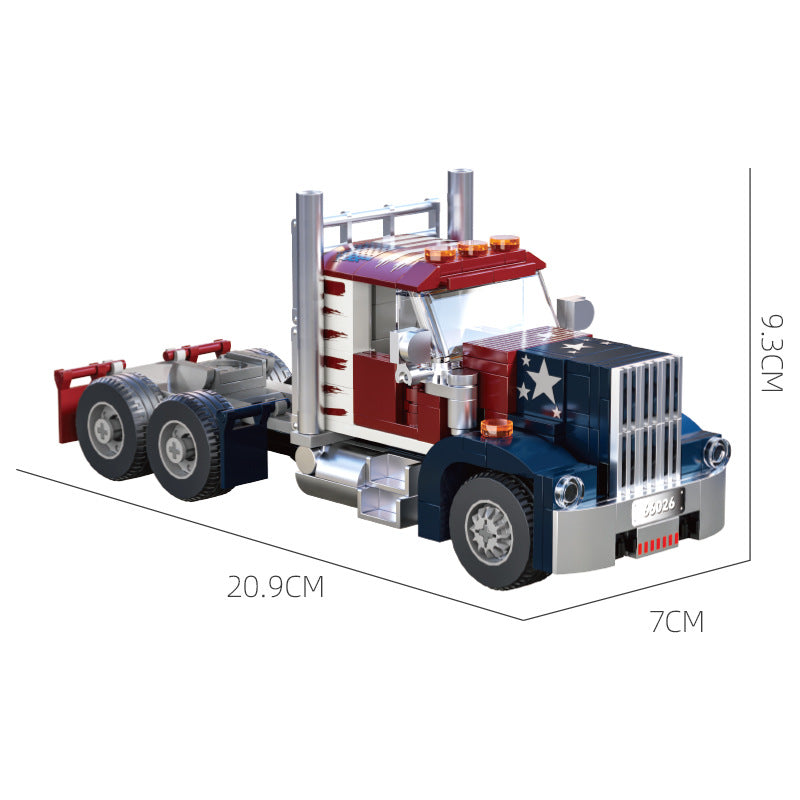 Cross-border engineering series truck city bus transport vehicle combined with small particle building blocks children's educational enlightenment toys