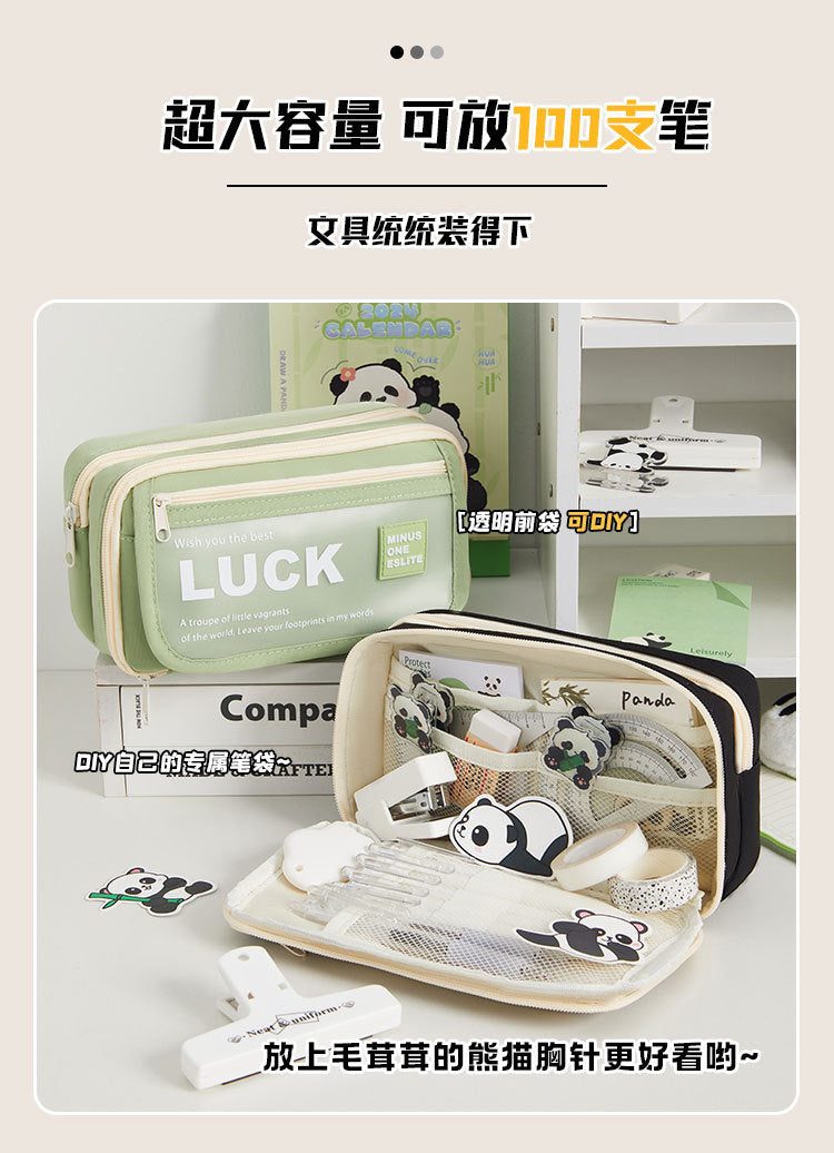 Flip-Top Pencil Case Ins Style High School Student New Style Pencil Case for Girls Male Large Capacity Stain-Resistant Simple Stationery Box