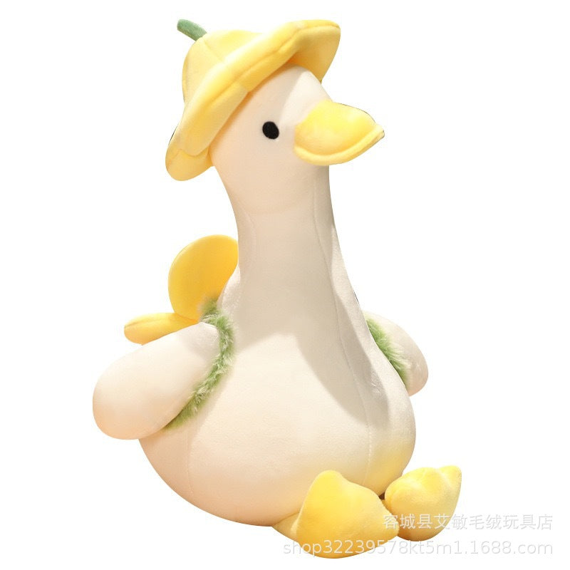 Cute Flower Duck Stuffed Toy Girly Heart Doll Children's Doll Sleeping Pillow Doll for Girl's Birthday Gift