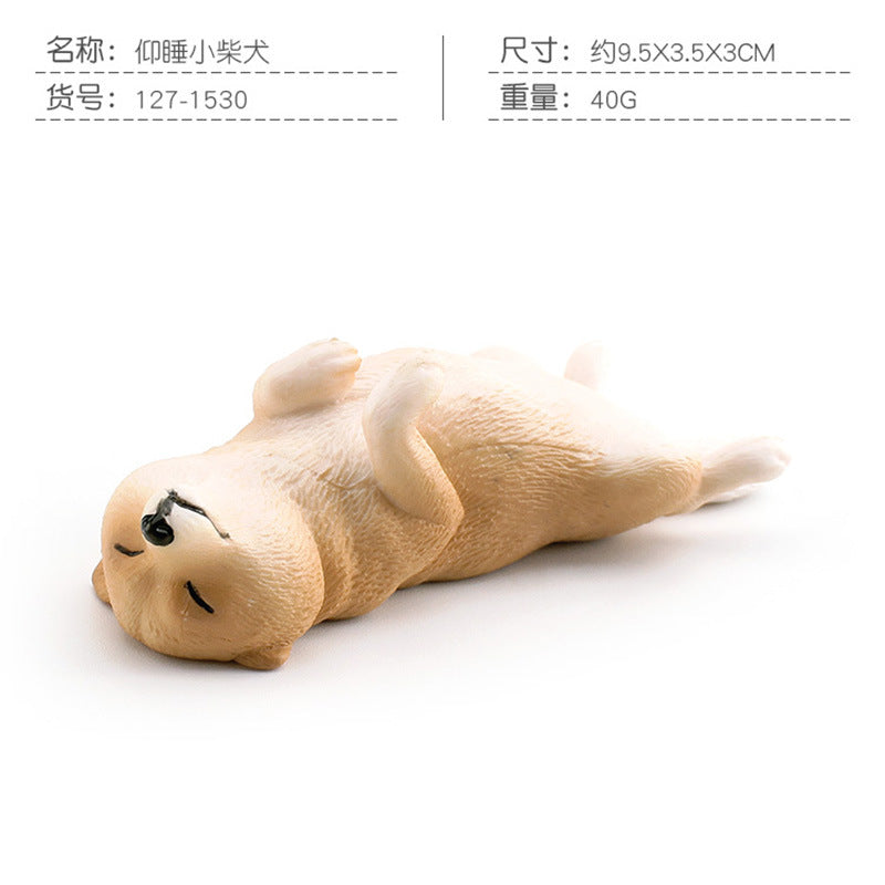 Cross-border Children's Cognitive Simulation Pet Dog Model Sleeping Posture French Bulldog Chai Dog Decorative Ornament Toy