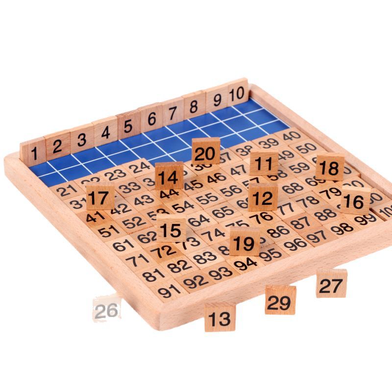 Montessori Mathematics Teaching Aids 1-100 Digital Continuous Board Sorting Board Children's Educational Early Education Wooden Hundred Board Children