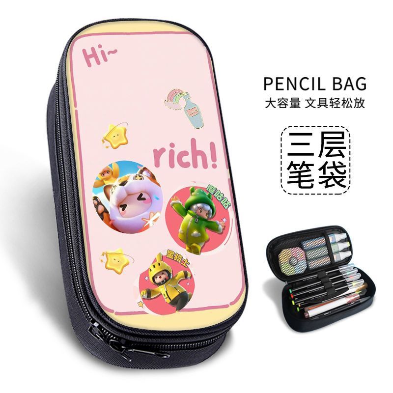 New Yuanmeng Star Pencil Bag Game Peripheral Junior High School Student Internet Celebrity Stationery Bag Kindergarten Cute Pencil Box