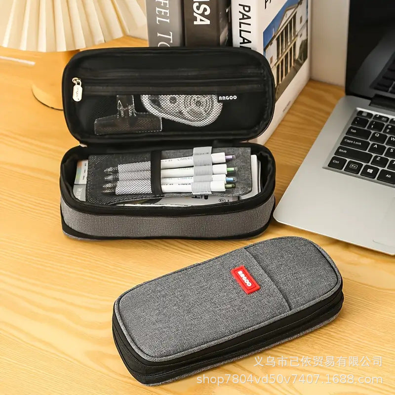 Oxford Cloth Large-Capacity Double-Zipper Multi-Layer Pencil Case Multi-Functional Stationery Box for Primary and Secondary School Students in the Back-To-School Season Wholesale from Manufacturers