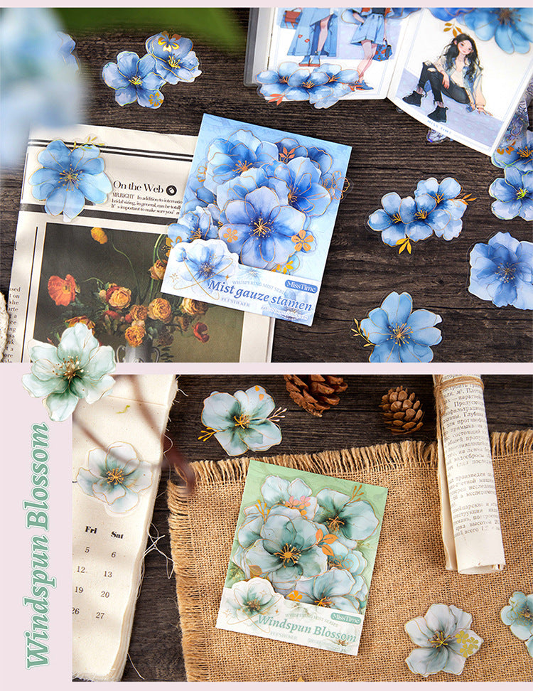 Pick up Pet Flower Sticker Pack, Hot Stamping Handbook DIY Decorative Material Stickers, 20 Pieces in Cross-Border 6 Styles
