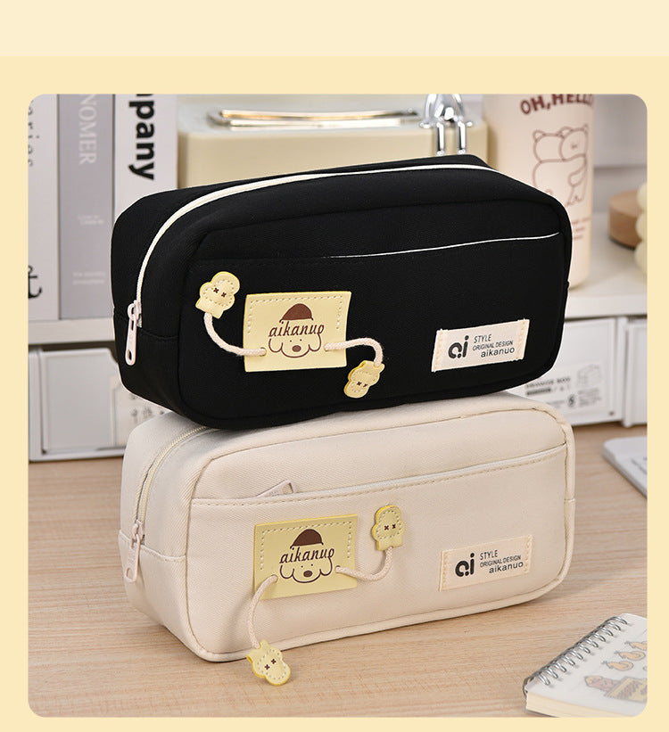 Internet Celebrous Explosions Zipper Dog Repair Pencil Bag Girls High Color Value Large Capacity Double Layer Storage Bag Puppy Pencil Bag Factory