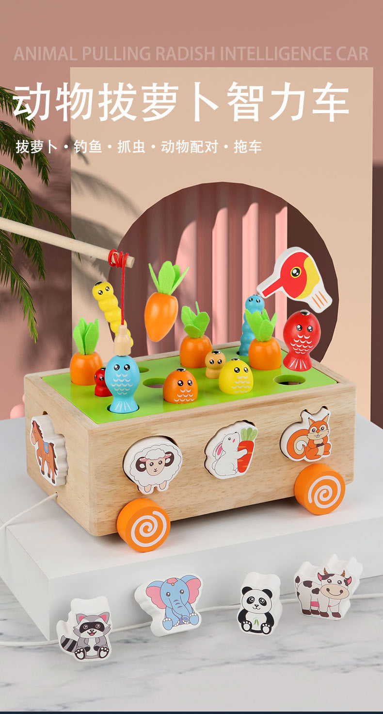 3 Cross-Border Kidsren's Educational Toys Farm Orchard Shape Building Blocks Matching Insect Catching and Carrot Pulling Intelligence Box Toys