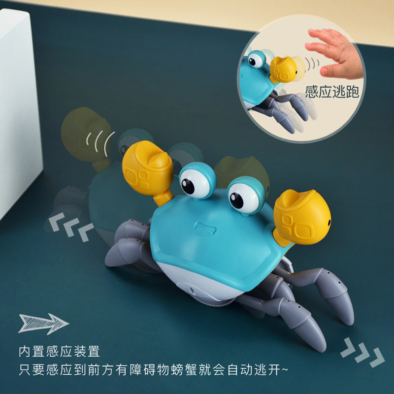 Cross-border Children's Induction Electric Crab Baby Charging Luminous Music Crawling Escape Escape Obstacle Crab Toy