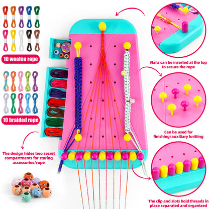 Amazon 2-in-1 Friendship Bracelet Knitting Toy, DIY Bracelet Making Set Beading Tools Creative
