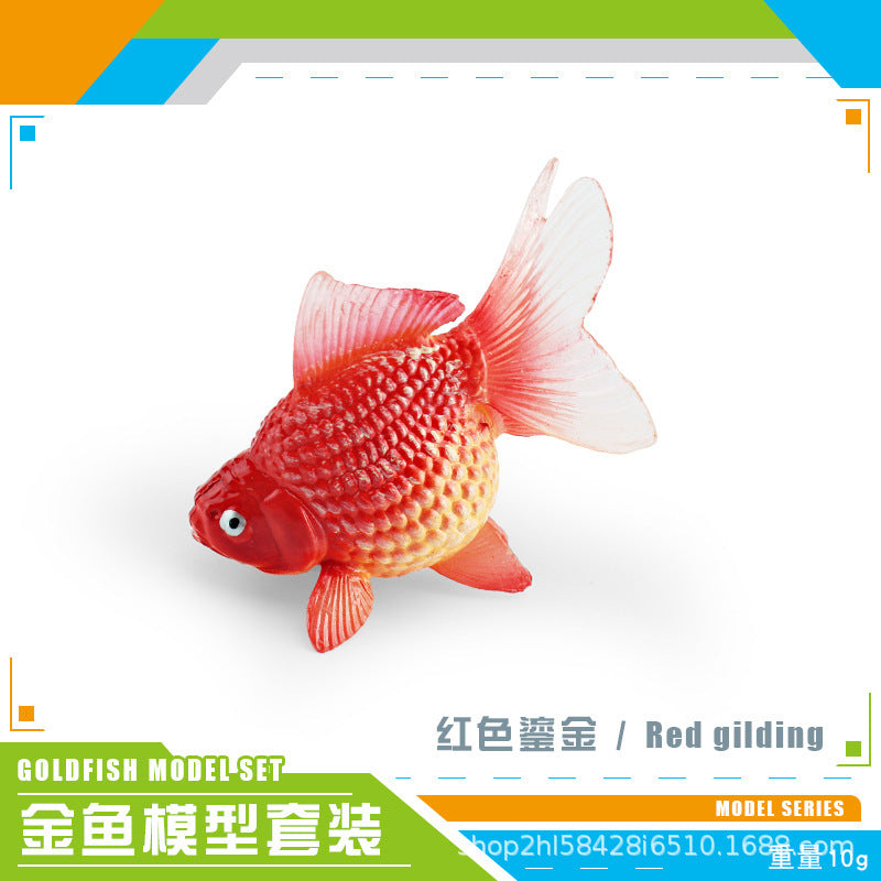 Cross-border export simulation ornamental fish with base model mini goldfish Koi set Marine static ornaments toy