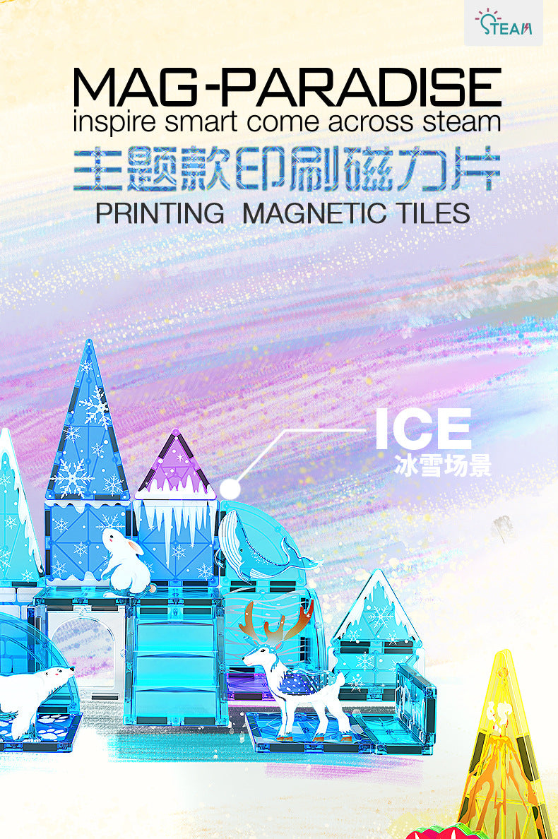 Girls Color Window Magnetic Sheet Kidsren's Zoo Engineering Vehicle City Crane Scene Strong Magnetic Refill Kidsren's Puzzle