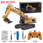 Cross-border 11-way children's electric toy lighting and sound effects engineering vehicle 1:20 crawler alloy remote control excavator model