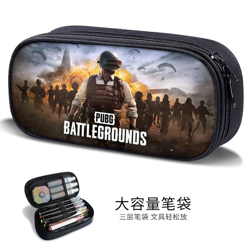 Sand Sculpture Pencil Bag for Boys, Multifunctional Stationery Box for Primary and Secondary School Students, Pubg Game Stationery Bag, Kidsren's Trendyy Pencil Bag