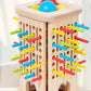 Wooden Kidsren's Stick Insertion Game Baby Draw Stick Color Cognitive Pitching Montessori Family Interactive Toy