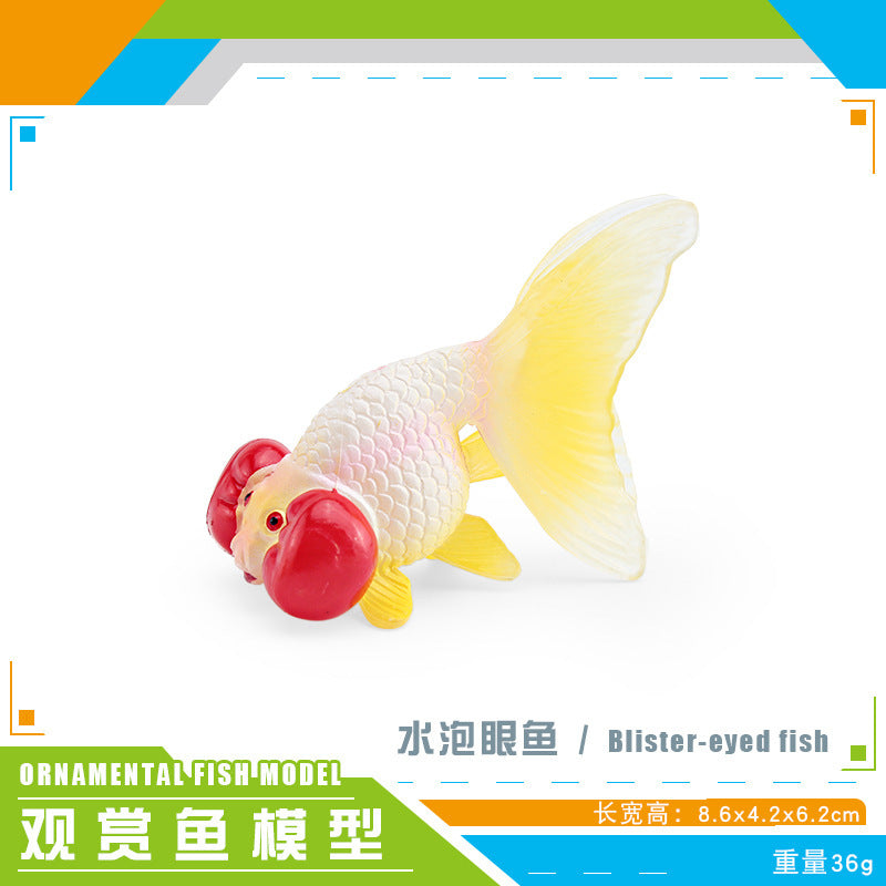 Cross-border export simulation ornamental fish with base model mini goldfish Koi set Marine static ornaments toy