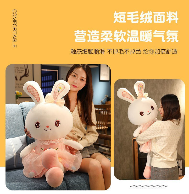 Rabbit Doll Plush Toy Cute Birthday Gift Girl's Pillow Soothing White Rabbit Doll Children's Doll
