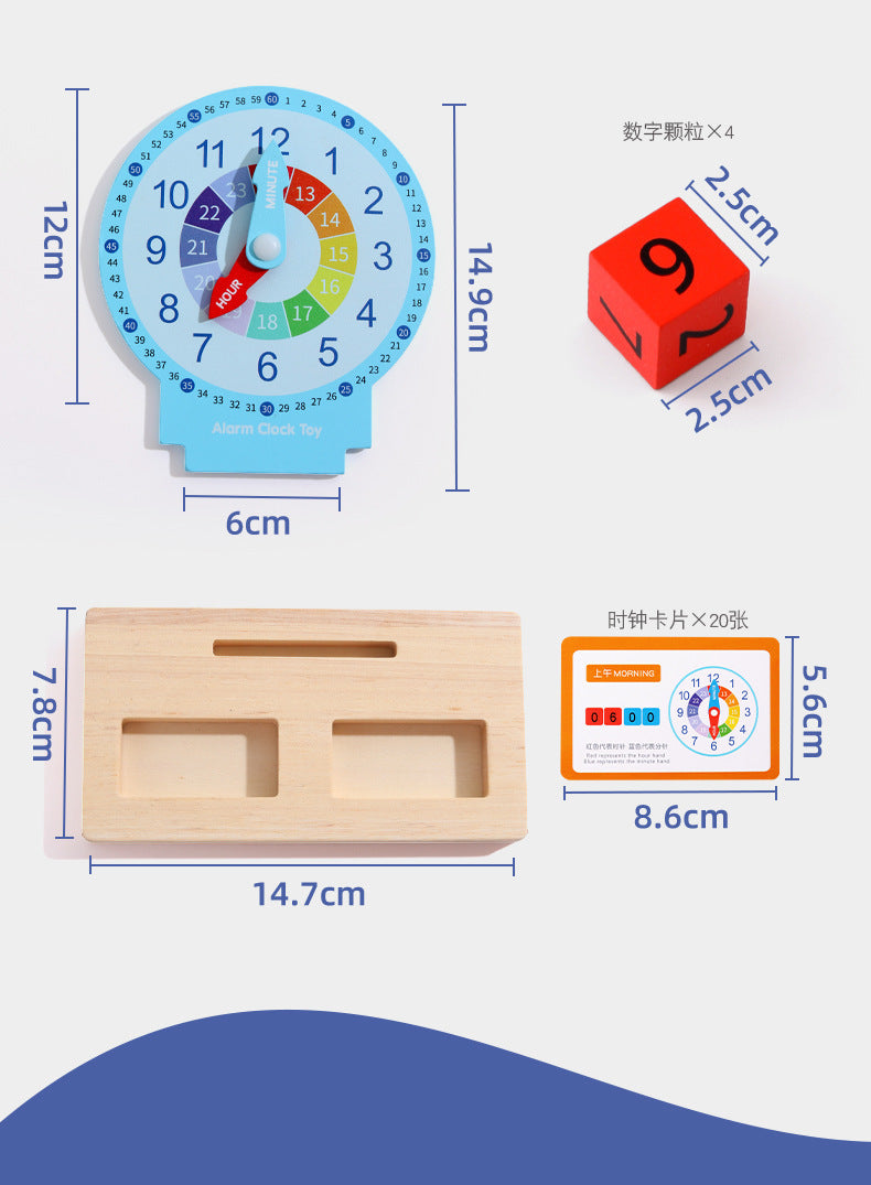 Specialized Clock Teaching Aids for Elementary School: Clock Models for First and Second Graders, Alarm Clock Face, Children's Learning Time Toys