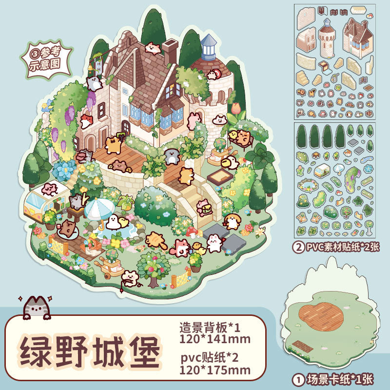 Mr. Paper Landscaping Flat Stickers Prince Fairy Tale Book Series DIY 3D Landscaping Flat Sticker Pack