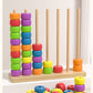 Three-Dimensional Four-Piece Chess Four-Piece Game Chess P 0.34kg Kidsren's Educational Early Education Multi-Person Toy Wooden Boxed Multi-Color