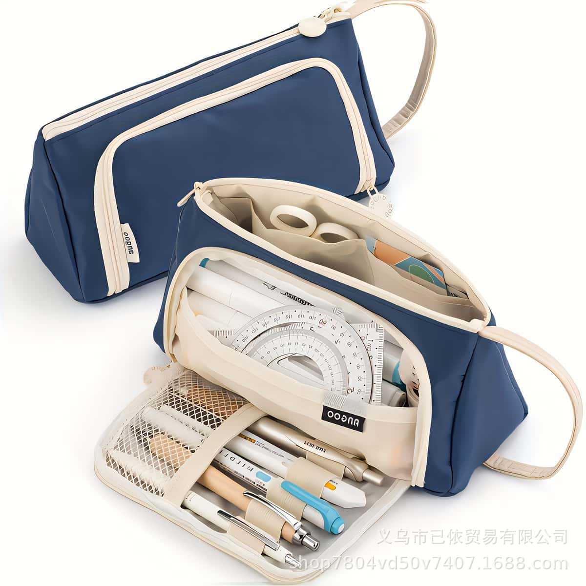 Large-Capacity Retractable Pencil Case Stationery Box in Japanese and Korean Style, Macaron Color, Upgraded Version for Primary and Secondary School Students, in Stock