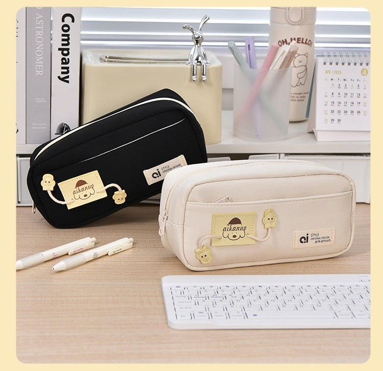 Internet Celebrous Explosions Zipper Dog Repair Pencil Bag Girls High Color Value Large Capacity Double Layer Storage Bag Puppy Pencil Bag Factory