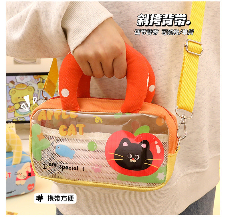 Good-Looking Student Handbag, Small Backpack, Cute Contrasting Color Small Shoulder Bag, Stationery Bag, Large Capacity Pencil Case