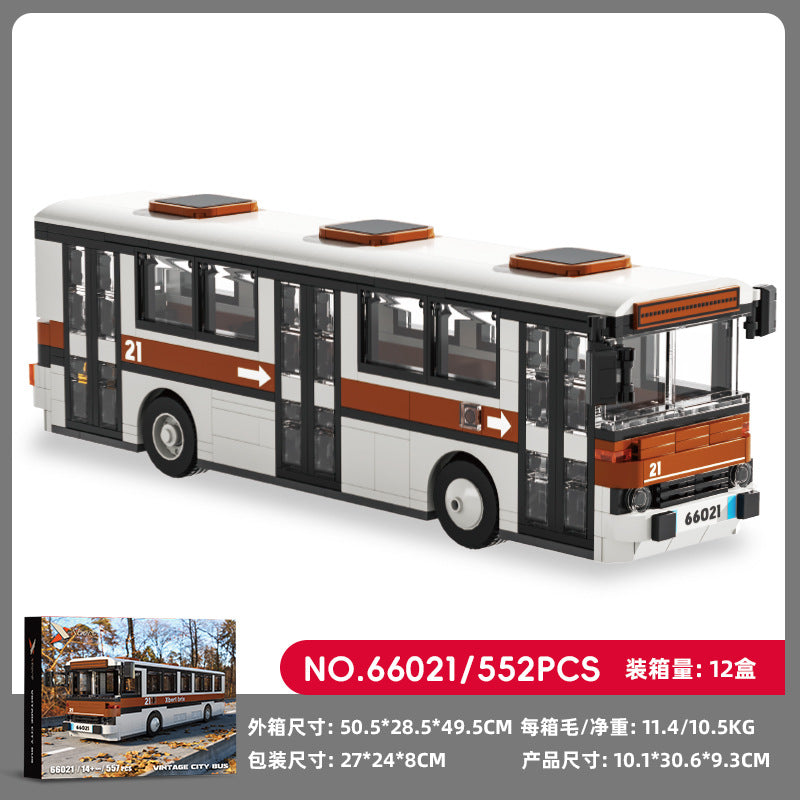 Cross-border engineering series truck city bus transport vehicle combined with small particle building blocks children's educational enlightenment toys