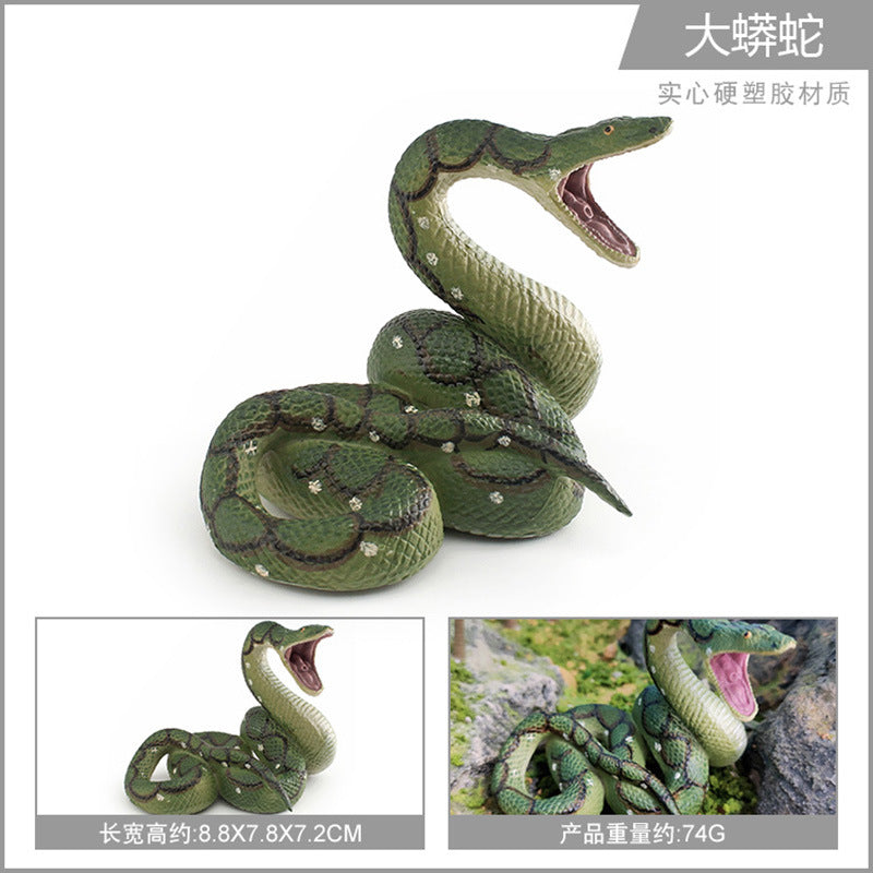 Simulation wild reptile model children's cognitive tummy giant coral snake boa trick decoration