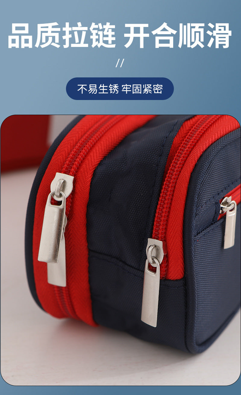 Large-Capacity Stationery Box, Double-Layer Multi-Functional Student Simple Pencil Case, Japanese and Korean Version, Portable Pencil Case for Primary and Secondary School Students
