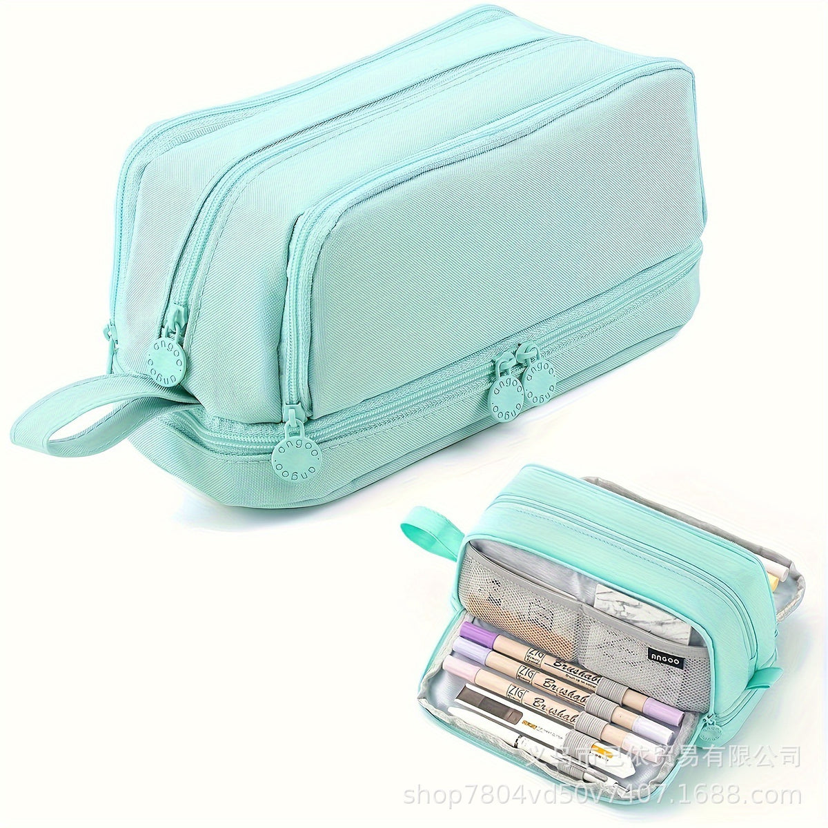 Oxford Cloth Pencil Case with Large Capacity and Multi-Layer Design, Stationery Box for Primary and Secondary School Students, High Aesthetic Value, Simple and Waterproof, Direct from the Source Factory