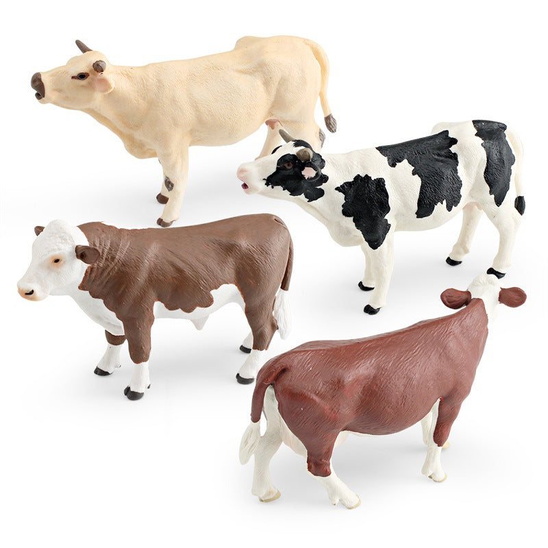 Cross-border simulation farm animal cow model flavich bull Charolais ranch desktop decoration toy