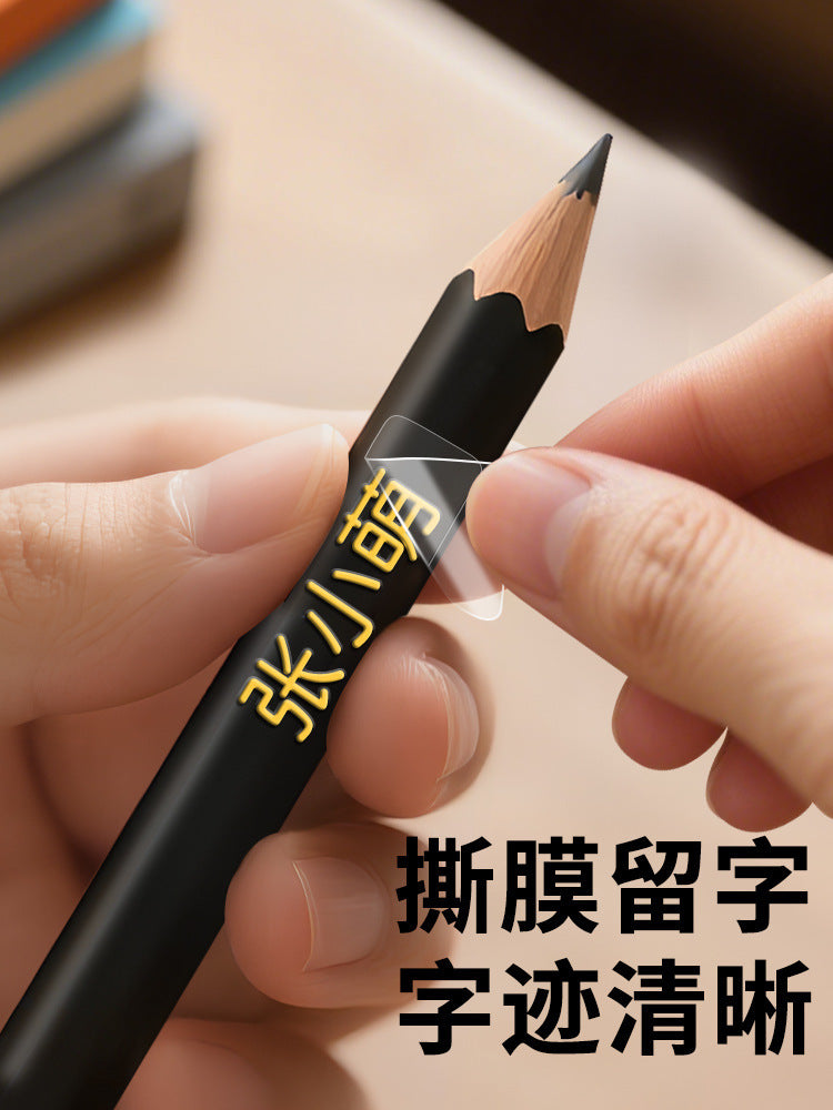Crystal Label Tear-Off Film with Name Stickers Transparent Name Stickers Waterproof and Oil-Proof Uv Transfer Pencil Kindergarten Stickers