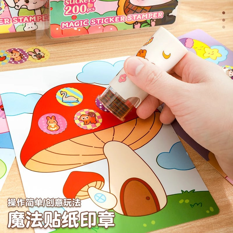 Magic Seal Sticker Award Cartoon Sticker Book DIY Hand Account Girl Boy Award Stamp This Baby Seal