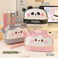 New Large Capacity Blush Panda Pu Pencil Case High-Looking Cute Cartoon Student Neutral Stationery Storage Box Wholesale