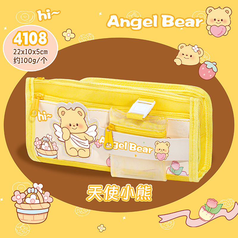 2026 New Pencil Case, Bear Coin Purse Pencil Case, Large Capacity Layered Pencil Box, Stationery Bag, Cute Student Style