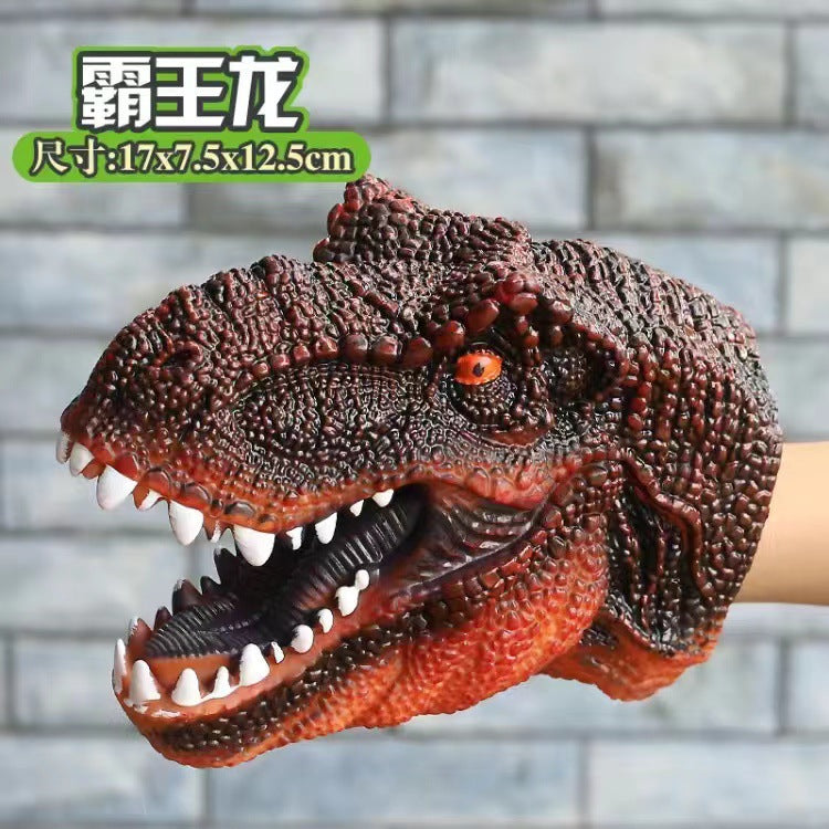 Dinosaur Hand Puppet Cross-Border Wholesale Gloves Soft Rubber Triceratops Tyrannosaurus Rex Children's Simulation Animal Model Boy Toy