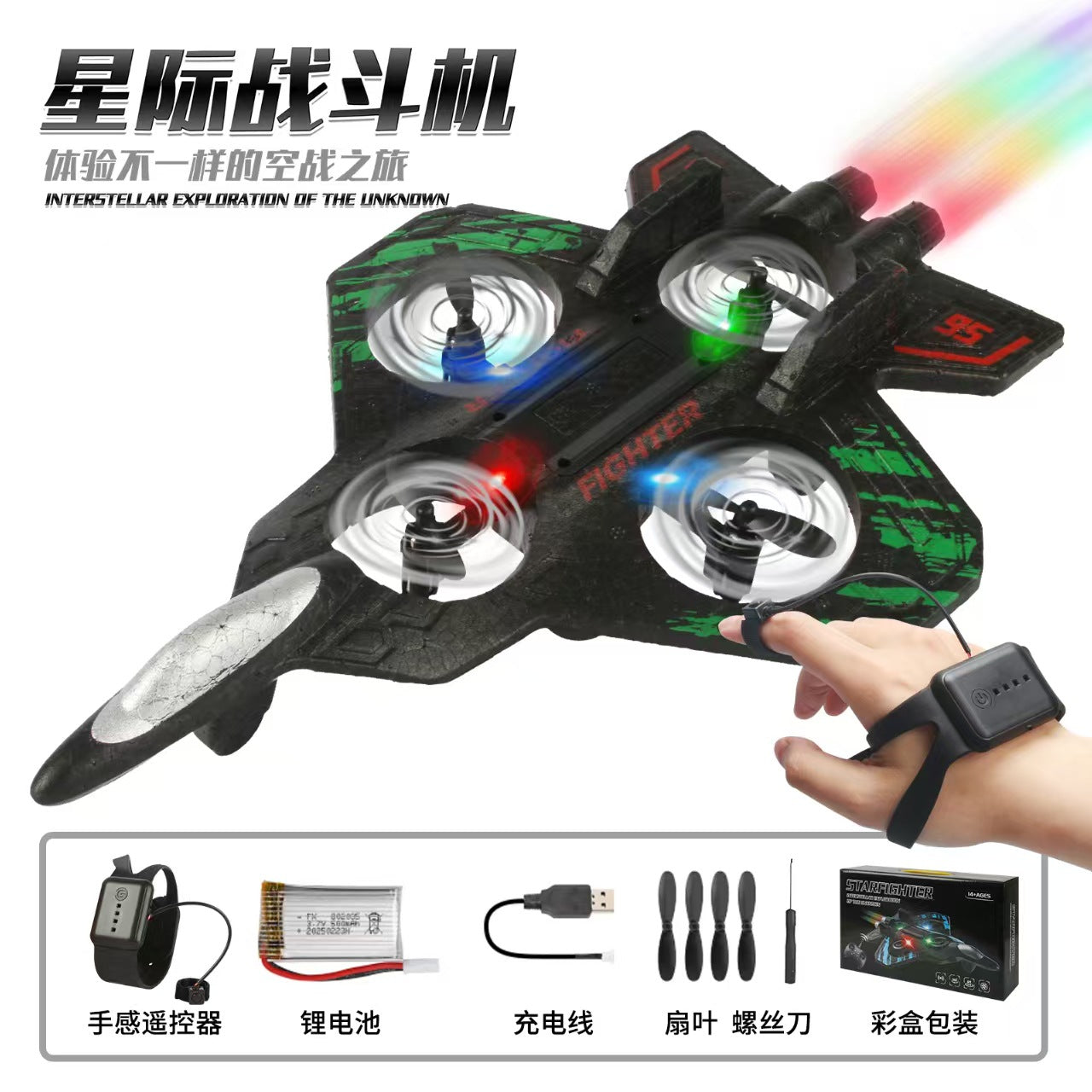 Cross-border children's remote control fighter drone rechargeable fall-resistant foam model glider birthday gift boy