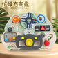 CECPC Montessori Children's Simulated Steering Wheel Busy Board Switch Led Light Busy Board Early Education Educational Wooden Toys