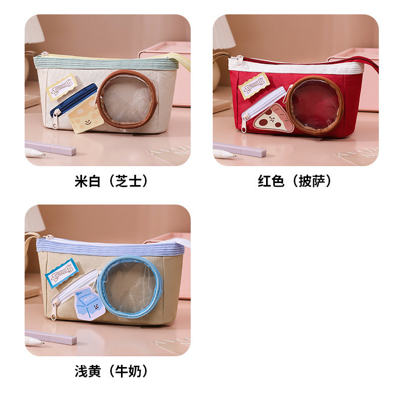 Cute Food Pain Bag Pencil Case Ins Style Book Junior High School Student Stationery High-Looking Large-Capacity Pencil Case Pencil Case