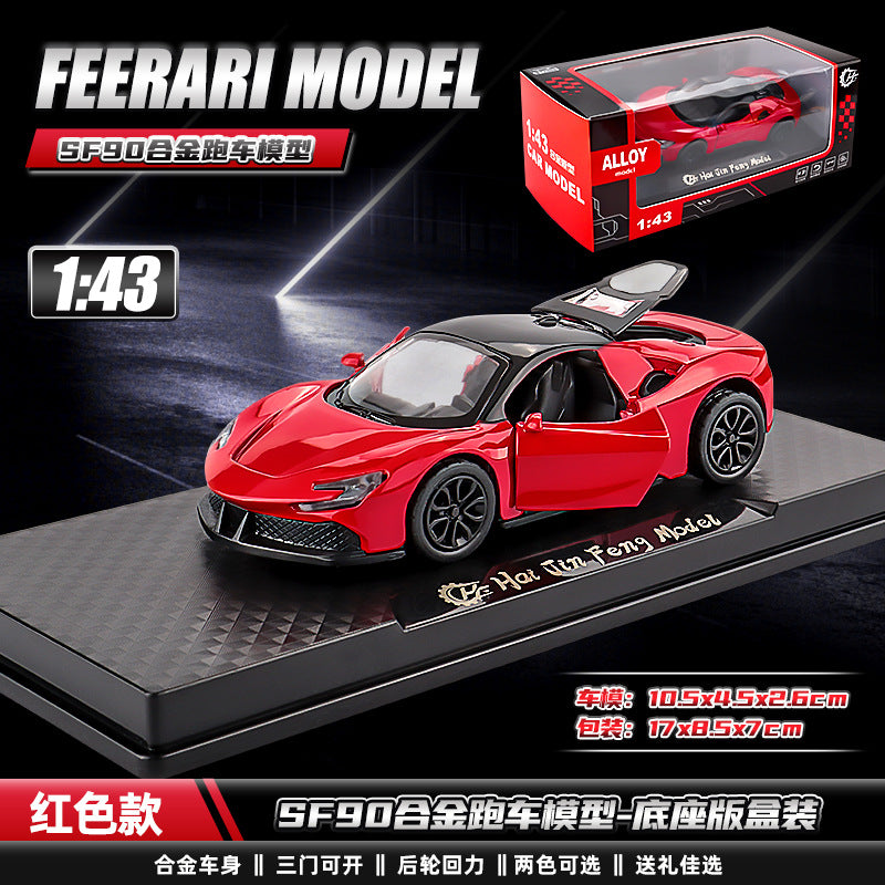 Cross-Border Popular 1:43 Three-Door Alloy Sports Car Model Kidsren's Pull-Back Toy Car Color Boxed Boy Toy Batch