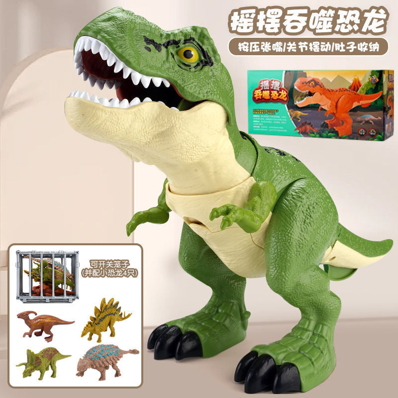 Swinging Swallowing Dinosaur Simulation Animal Tyrannosaurus Rex with Sound Effects, Movable Joints, Boys' Toy Wholesale Interactive Educational Toy