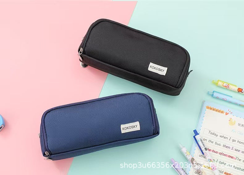 Japanese and Korean Double-Layer Pencil Case for Elementary, Middle, and High School Students, Cross-Border Oxford Cloth Multifunctional Creative Stationery Pencil Case a