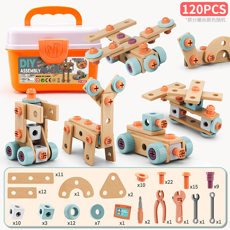 Children's DIY Tool Box Complete Set with Screws and Nuts, Children's Toys, Educational Electric Drill for Assembly and Disassembly